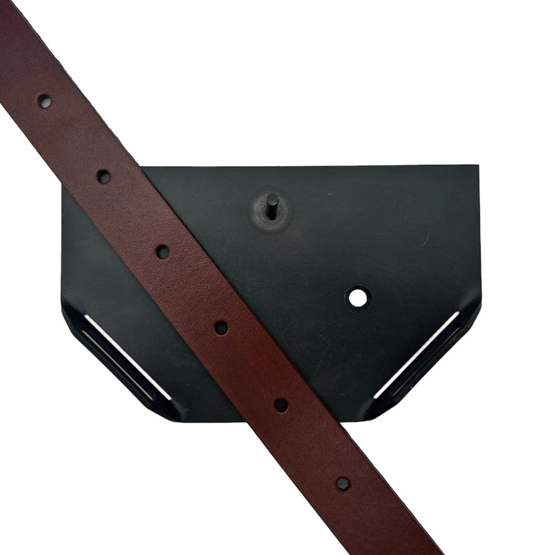 Premium Shed Strap back plate with premium leather strap for displaying shed antlers on your wall